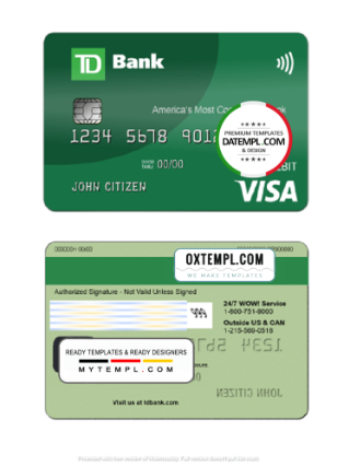 td bank travel notice debit card