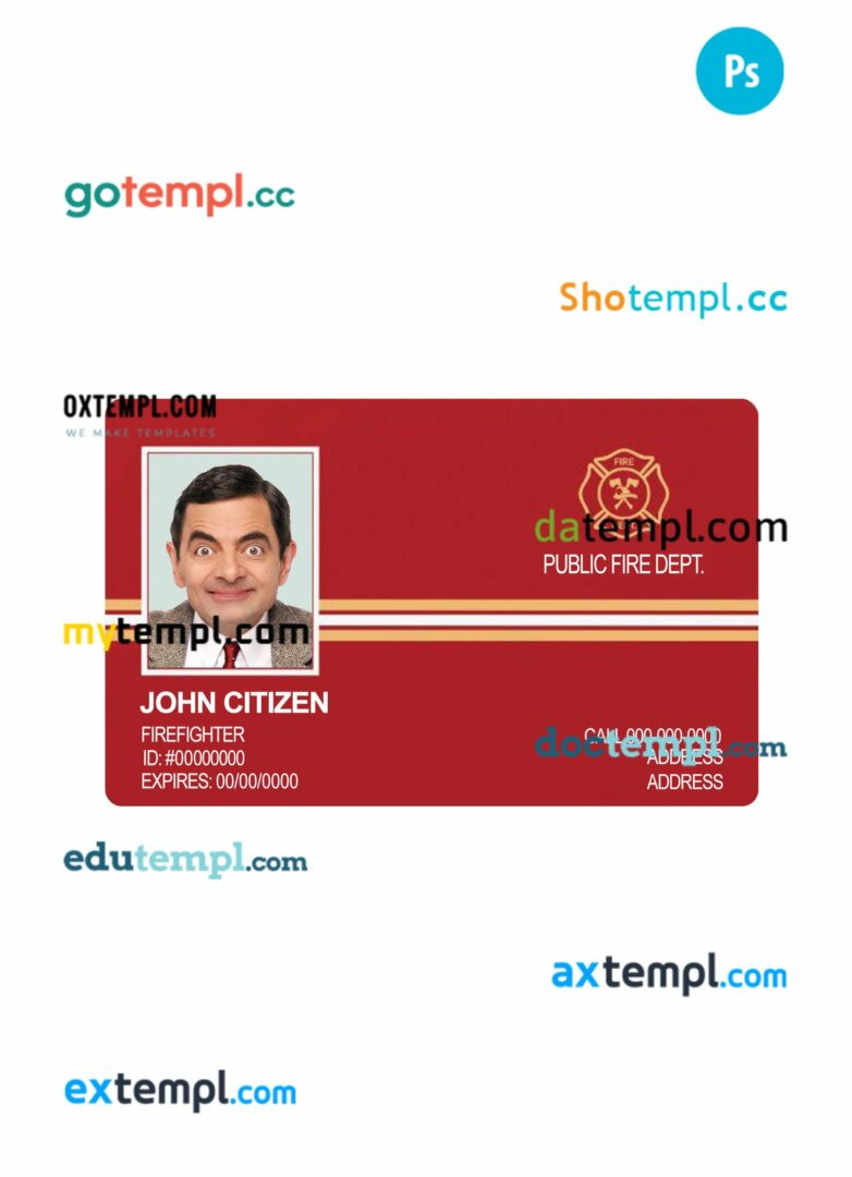 Public Fire Department ID Card Mytempl
