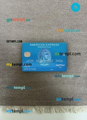 USA Citizens bank amex blue business plus card PSD scan and photo-realistic snapshot, 2 in 1