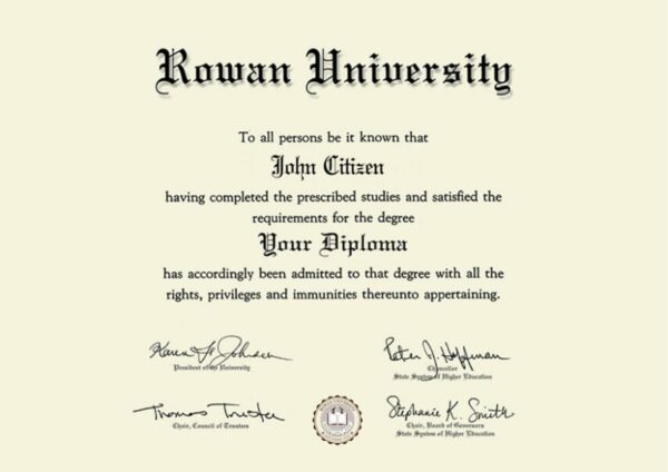 USA Rowan University diploma template in PSD format