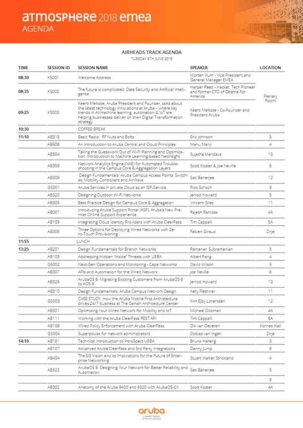 Atmosphere 2018 emea Airheads Trach agenda template in Word and PDF formats