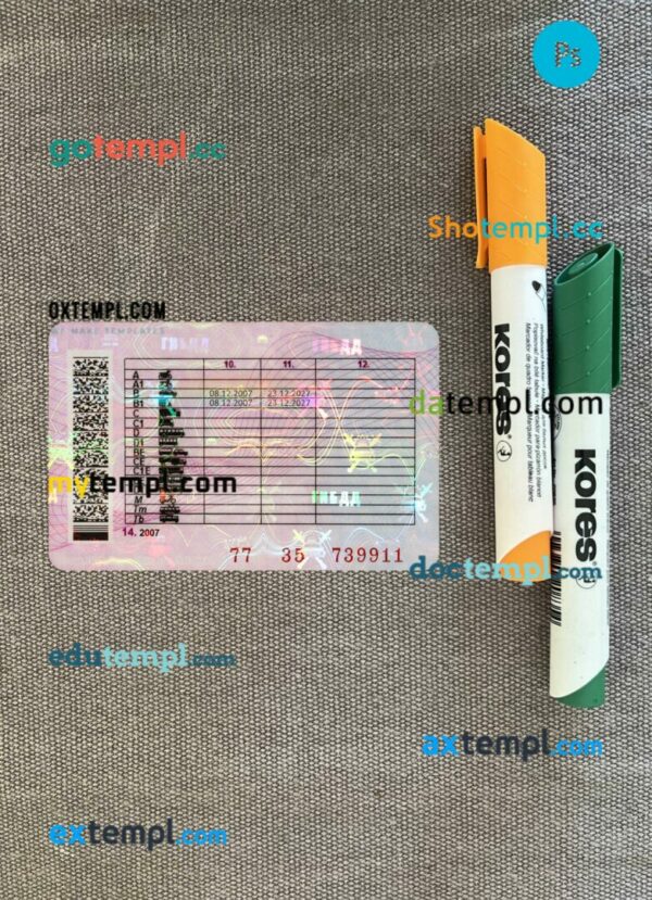 Russia driving license PSD files, scan look and photographed image, 2 in 1, 2020 - present - Image 2