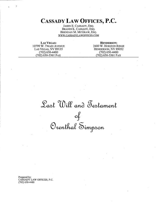 United States Nevada Last Will and Testament editable template in Word and PDF formats