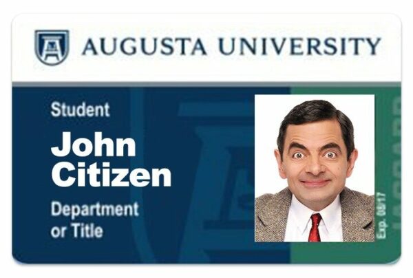 Augusta University student ID template in PSD format