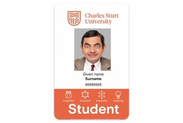 Charles Sturt University vertical Student ID template in PSD format