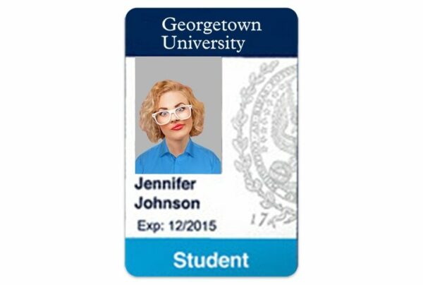 Georgetown University vertical Student ID template in PSD format