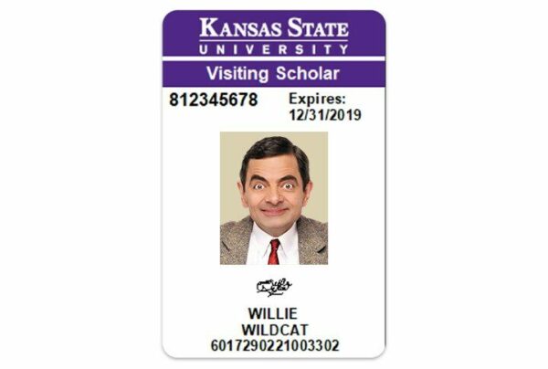 Kansas State University vertical Student ID template in PSD format