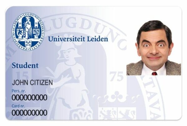 Leiden University Student ID template in PSD format