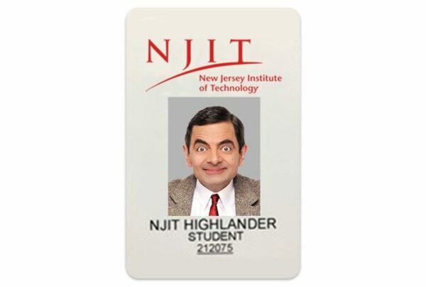 New Jersey Institute of Technology vertical Student ID template in PSD format