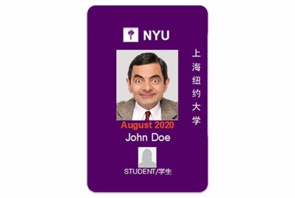 New York University vertical Student ID template in PSD format