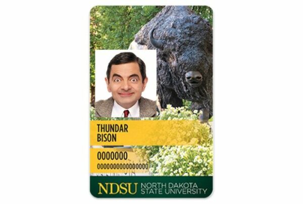 North Dakota State University vertical Student ID template in PSD format