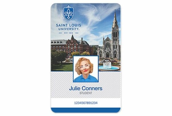 Saint Louis University vertical Student ID template in PSD format