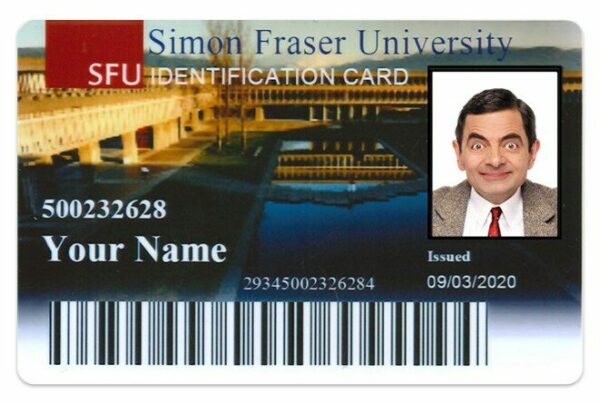 Simon Fraser University Student ID template in PSD format