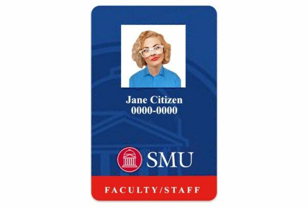 Southern Methodist University vertical Student ID template in PSD format