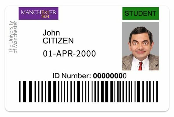 The University of Manchester Student ID template in PSD format