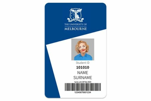 The University of Melbourne vertical Student ID template in PSD format