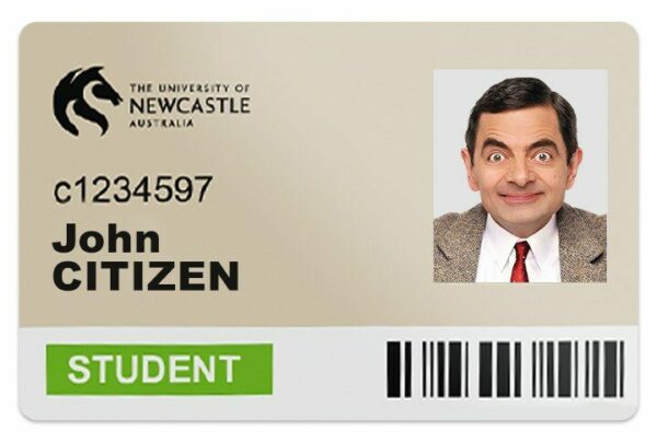 The University of Newcastle, Australia Student ID template in PSD format