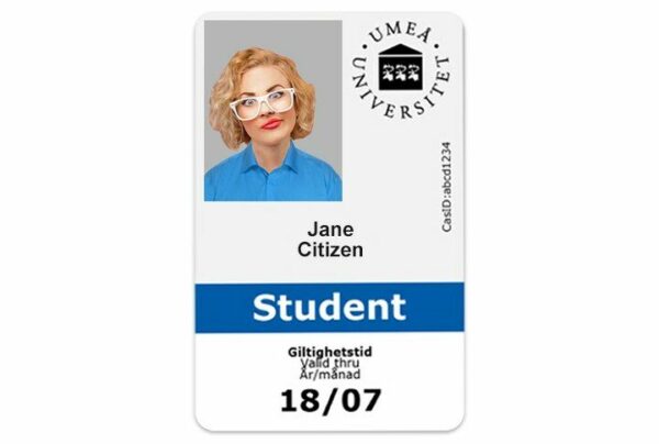 Umea University vertical Student ID template in PSD format