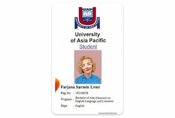 University of Asia Pacific vertical Student ID template in PSD format