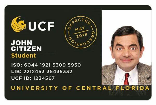 University of Central Florida Student ID template in PSD format