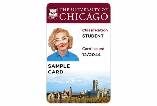 University of Chicago vertical Student ID template in PSD format