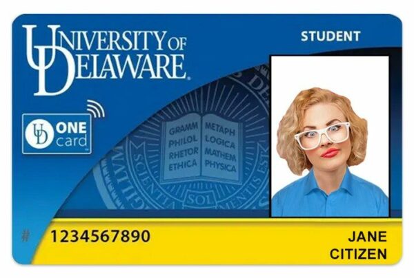 University of Delaware Student ID template in PSD format