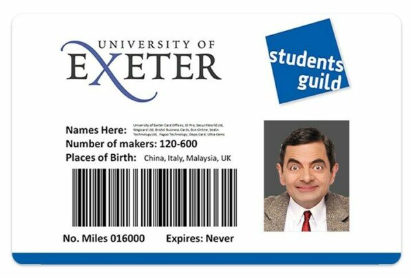 University of Exeter Student ID template in PSD format