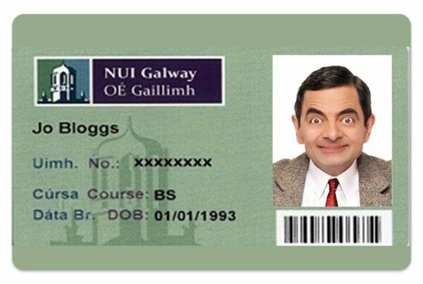 University of Galway Student ID template in PSD format