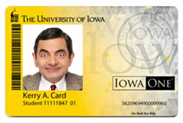 University of Iowa Student ID template in PSD format