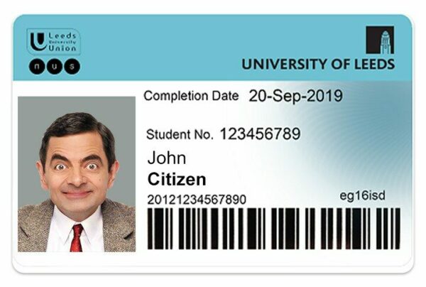 University of Leeds Student ID template in PSD format