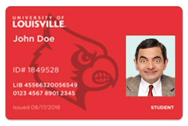 University of Louisville Student ID template in PSD format