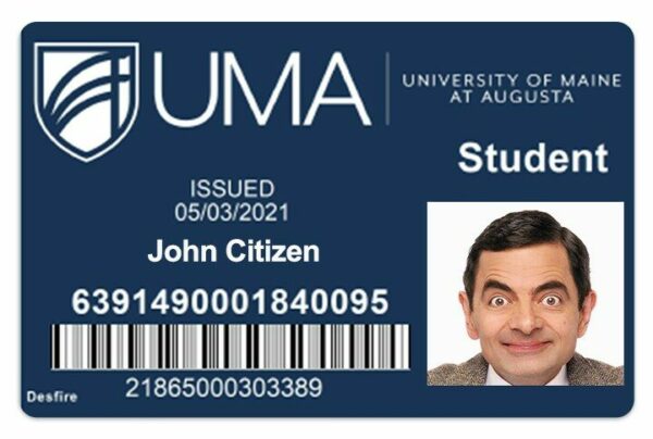 University of Maine Student ID template in PSD format