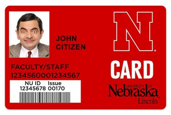 University of Nebraska - Lincoln Student ID template in PSD format