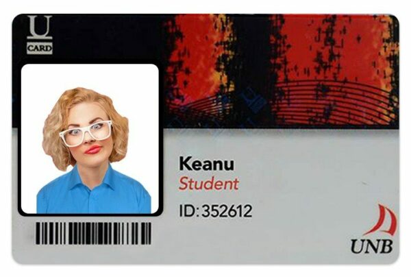 University of New Brunswick Student ID template in PSD format