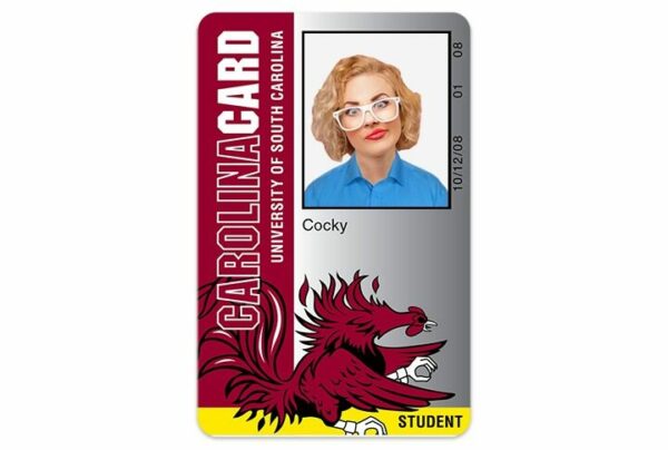 University of South Carolina vertical Student ID template in PSD format