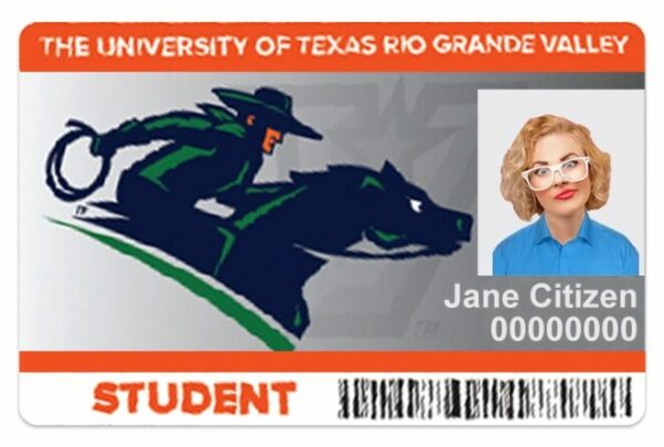 University of Texas Rio Grande Valley Student ID template in PSD format