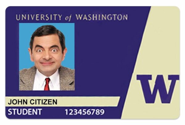 University of Washington Student ID template in PSD format