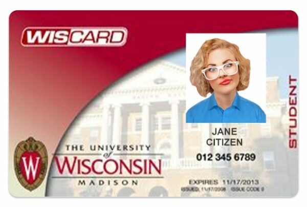 University of Wisconsin - Madison Student ID template in PSD format