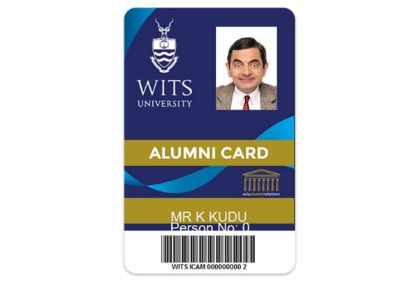 University of the Witwatersrand vertical Student ID template in PSD format