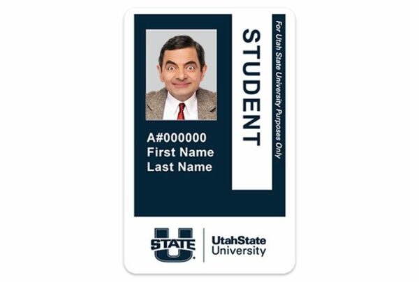 Utah State University vertical Student ID template in PSD format