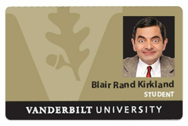 Vanderbilt University Student ID template in PSD format