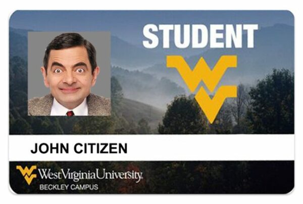 West Virginia University student ID template in PSD format