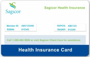 Antigua and Barbuda Sagicor health insurance card template in PSD format