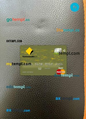 Australia Commonwealth bank mastercard PSD scan and photo-realistic snapshot, 2 in 1