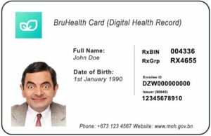 Brunei health insurance card template in PSD format