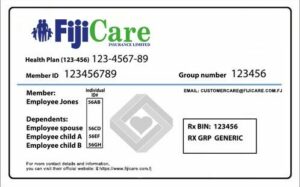 Fiji health insurance card template in PSD format