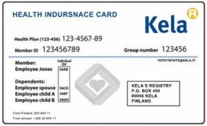 Finland health insurance card template in PSD format