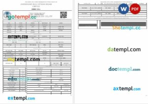 India jharkhand bijli vitran nigam ltd. business utility bill template in Word and PDF format