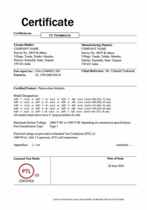 India certificate of company Word and PDF template