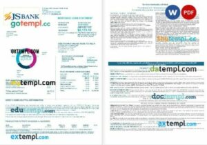Pakistan JS mortgage statement in Word and PDF formats